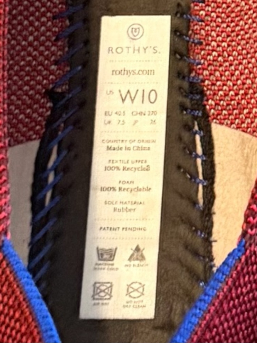 Rothy's ~ The Point ~ Flat ~ Knit Upper ~ High Visibility Stripes ~ Never Worn. - Picture 2 of 10